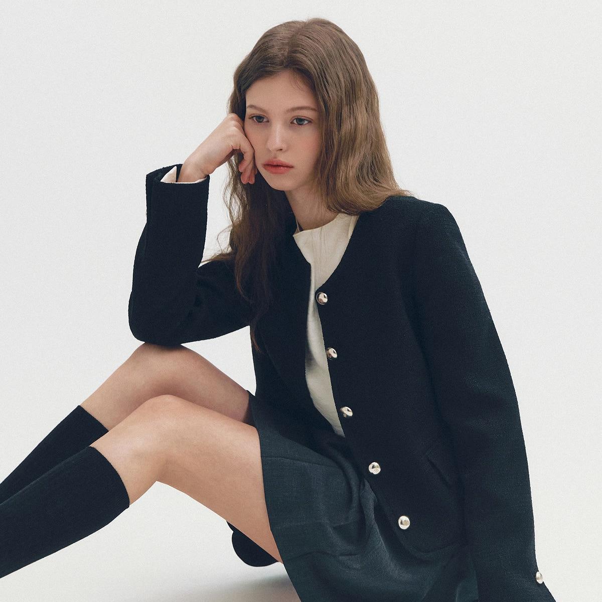 [NAVER限定] [N配送] ROEM カラーレス ツイードジャケット RMJKG24NT1