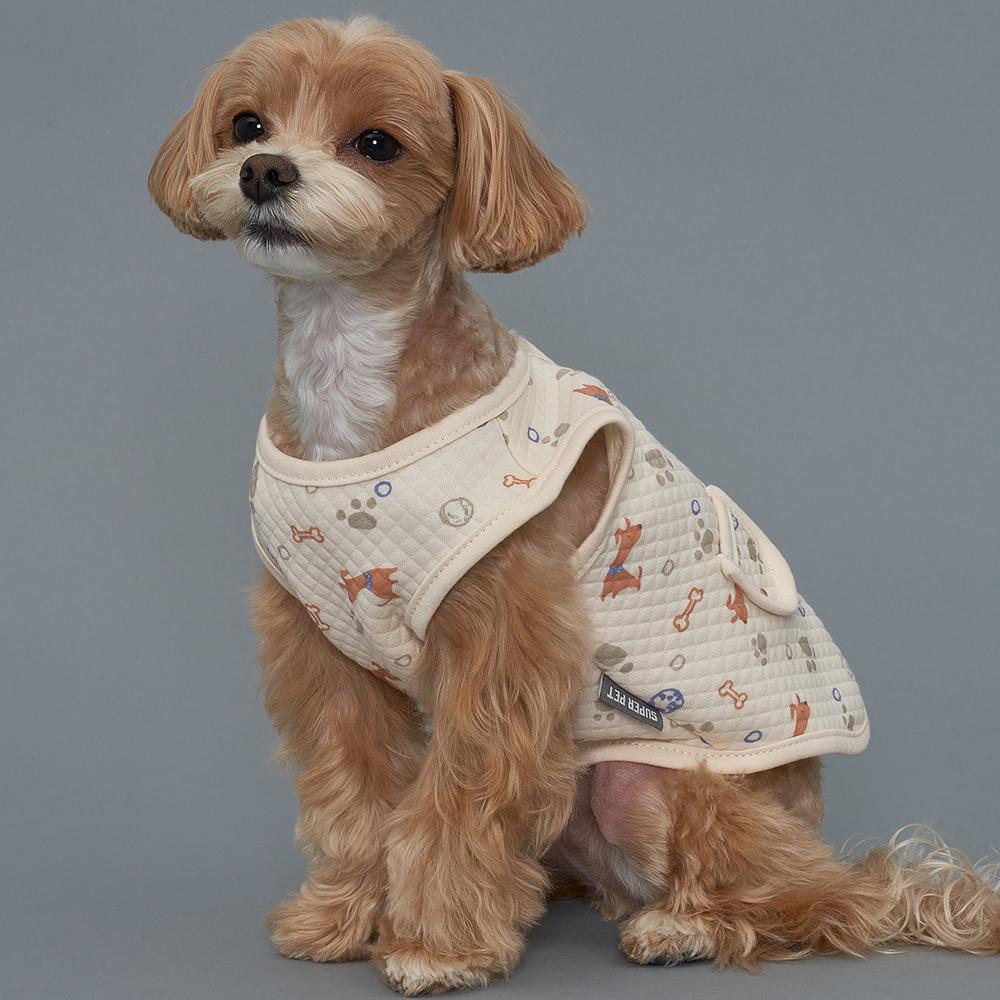 강아지옷 네츄럴코튼조끼 애견티셔츠 실내복의류