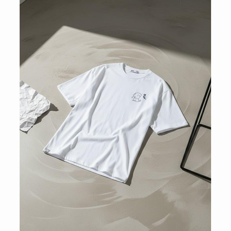SPAO 가나디 半袖 Tシャツ GRAPHIC WHITE_SPRLG25U09