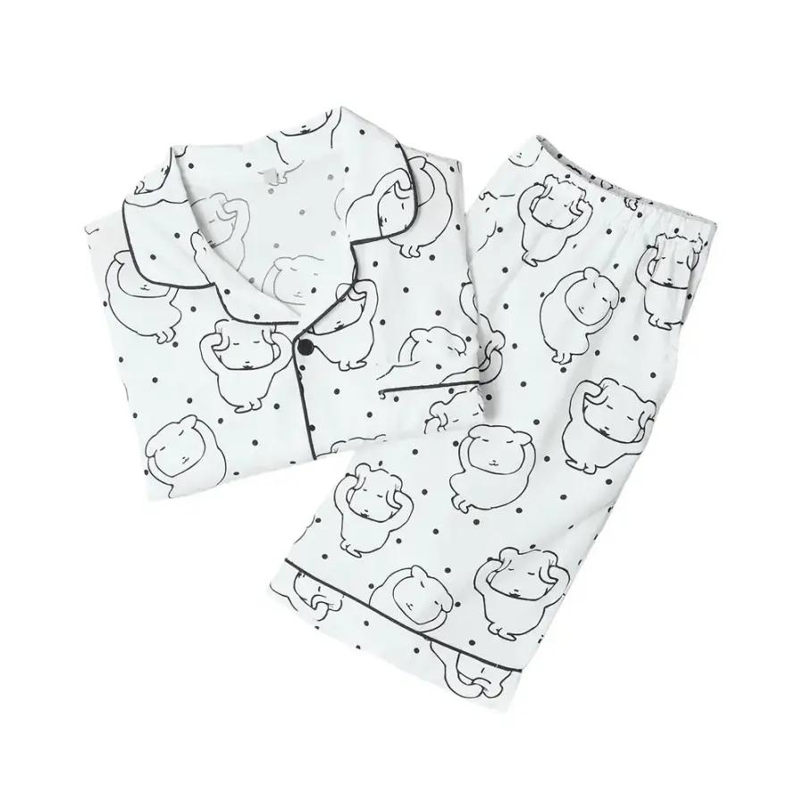 스파오 가나디かわいい犬キャラクター夏半袖パジャマパジャマセット