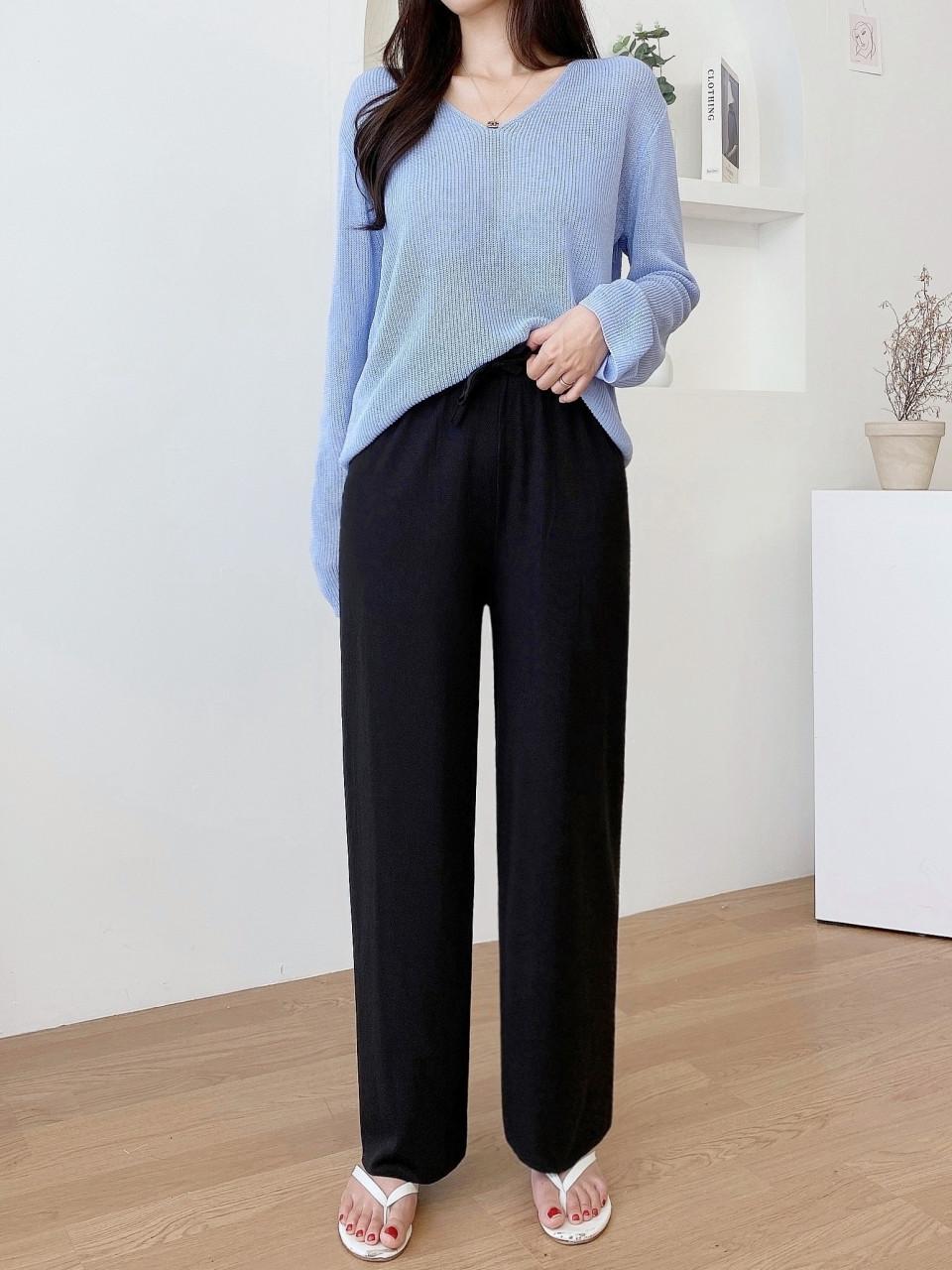 [2丈] 1+1 冷蔵庫 ストレート セミワイド 夏 デイリー バンドパンツ