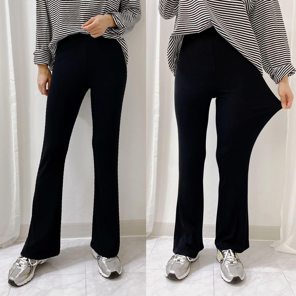 レディース ブーツカット ワイド トレーニング レギンス ゴム フレア ストレッチ バンド 低身長女子 春 夏 パンツ