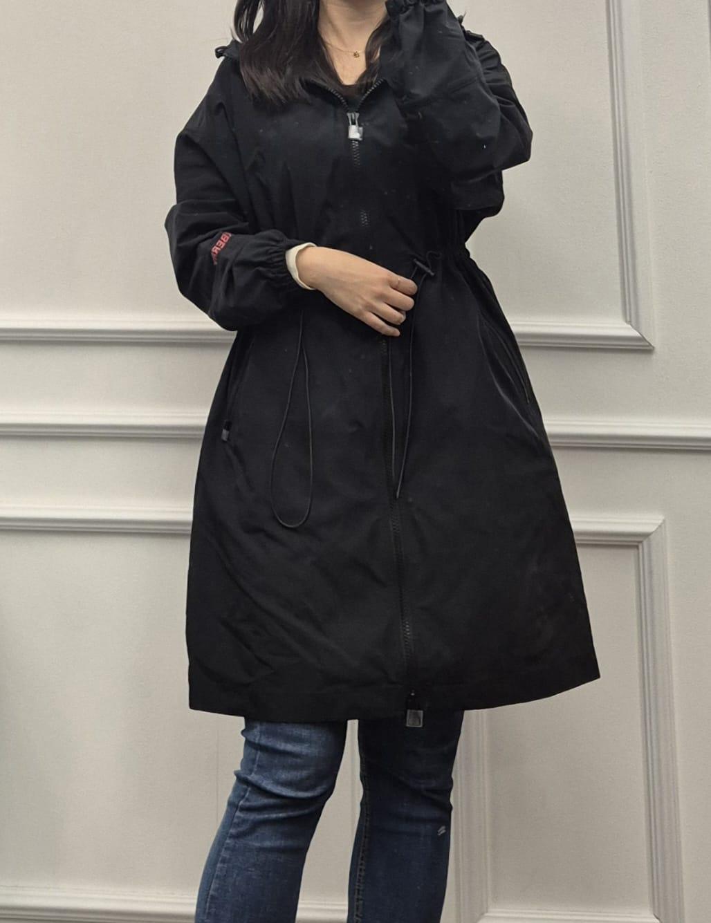 BURBERRY 24S 25S New BIRLEY 袖ロゴ ロング フード ウインドブレーカー ブラック 80842671 81040931