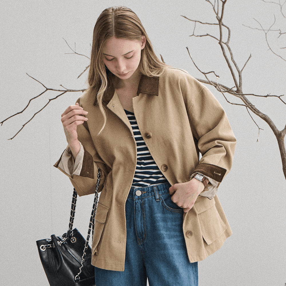 [SLOWROLLY] ウィメンズ Autumn Jacket Cotton half work jacket