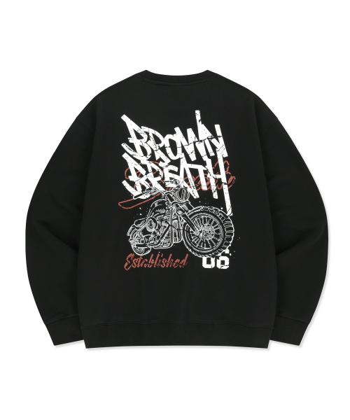 [BROWNBREATH] CRACKED TAG CREWNECK - BLACK BLSMMT001BK