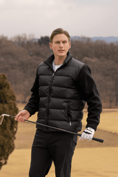 [짐브로] 덕다운 니트 경량 패딩 E