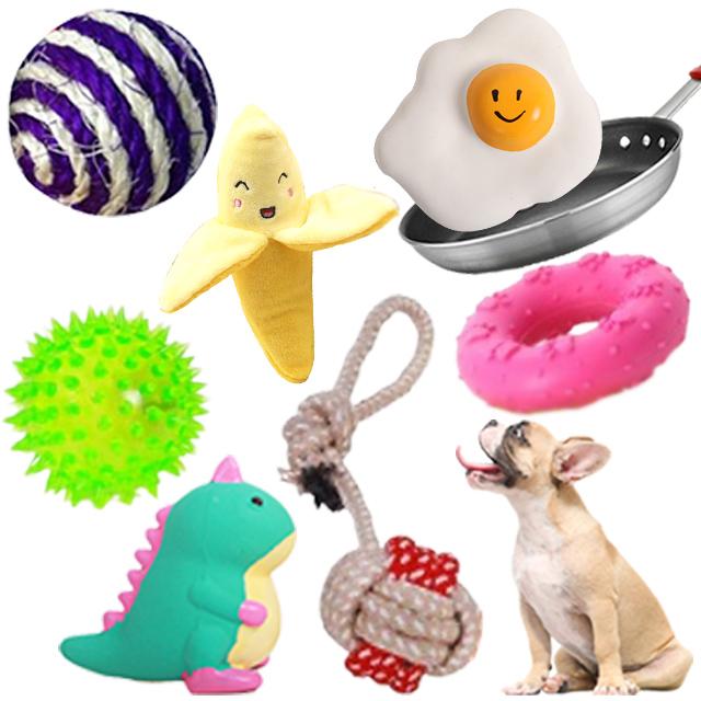 GAECHIC 犬用スクイーカー ラテックスぬいぐるみ 愛犬 歯固め 伴侶犬 トレーニングボール セット
