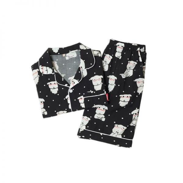 SPAO GANADI 반팔 파자마 BLACK SPPPG25U06