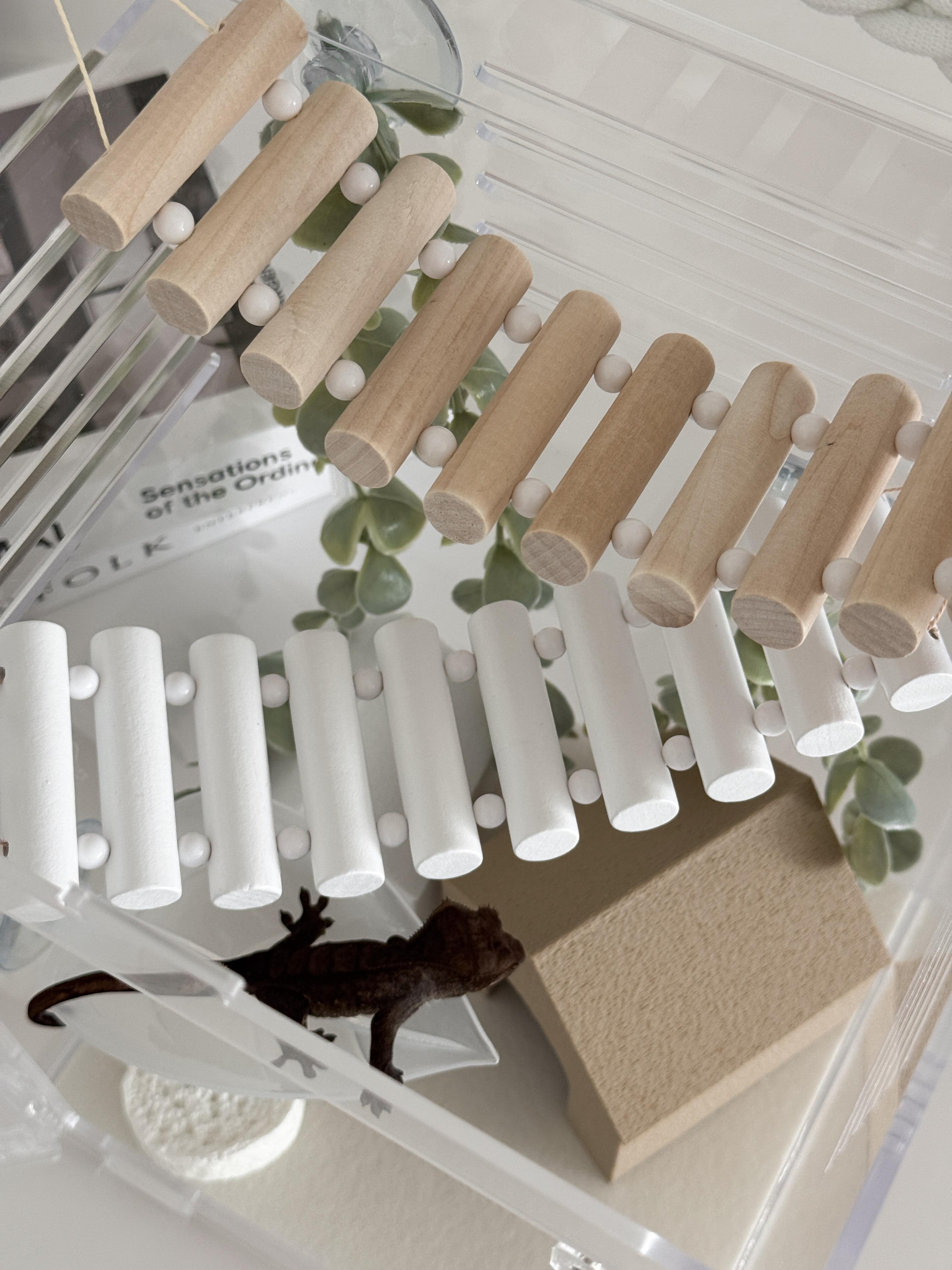 YaYaLand ウッドラダー バックアップ (2color) クレステッドゲッコー トカゲ飼育ケージ 装飾 飛び石