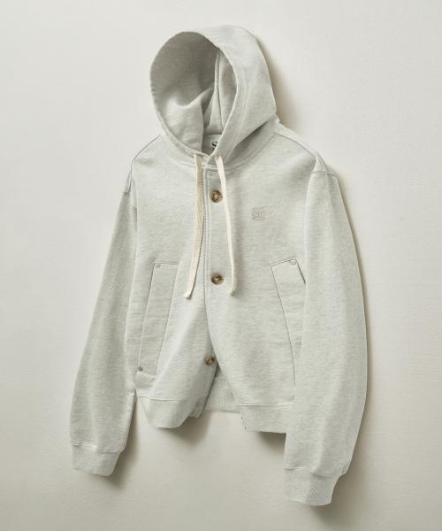 [Setter] THEO COTTON ALL DAY HOOD ZIP UP MELANGE IVORY SA243UTJ22IV