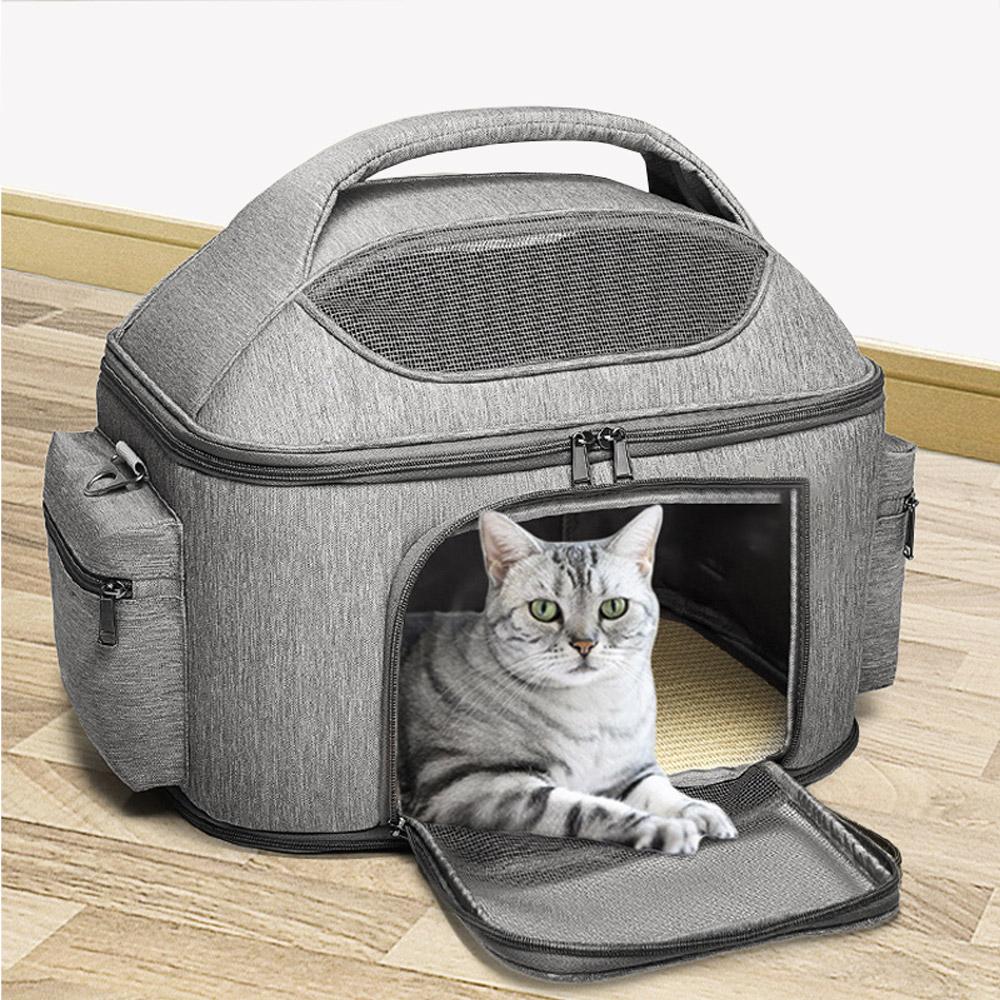 PetForever 猫用ドーム型キャリーバッグ 犬用ソフトケネル 猫用キャリーケース キャリア ペット機内持ち込みバッグ
