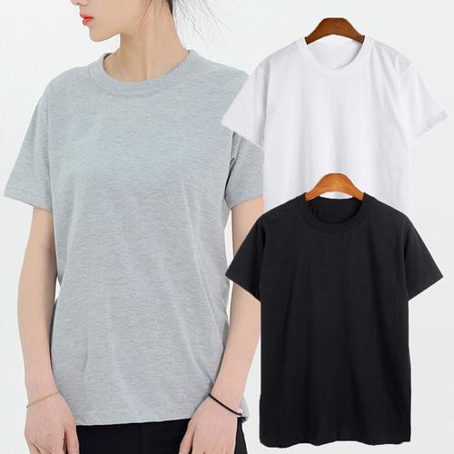 国産 100%コットン レディース トップス ベーシックTシャツ ラウンドネック 女性用半袖 無地コットンTシャツ