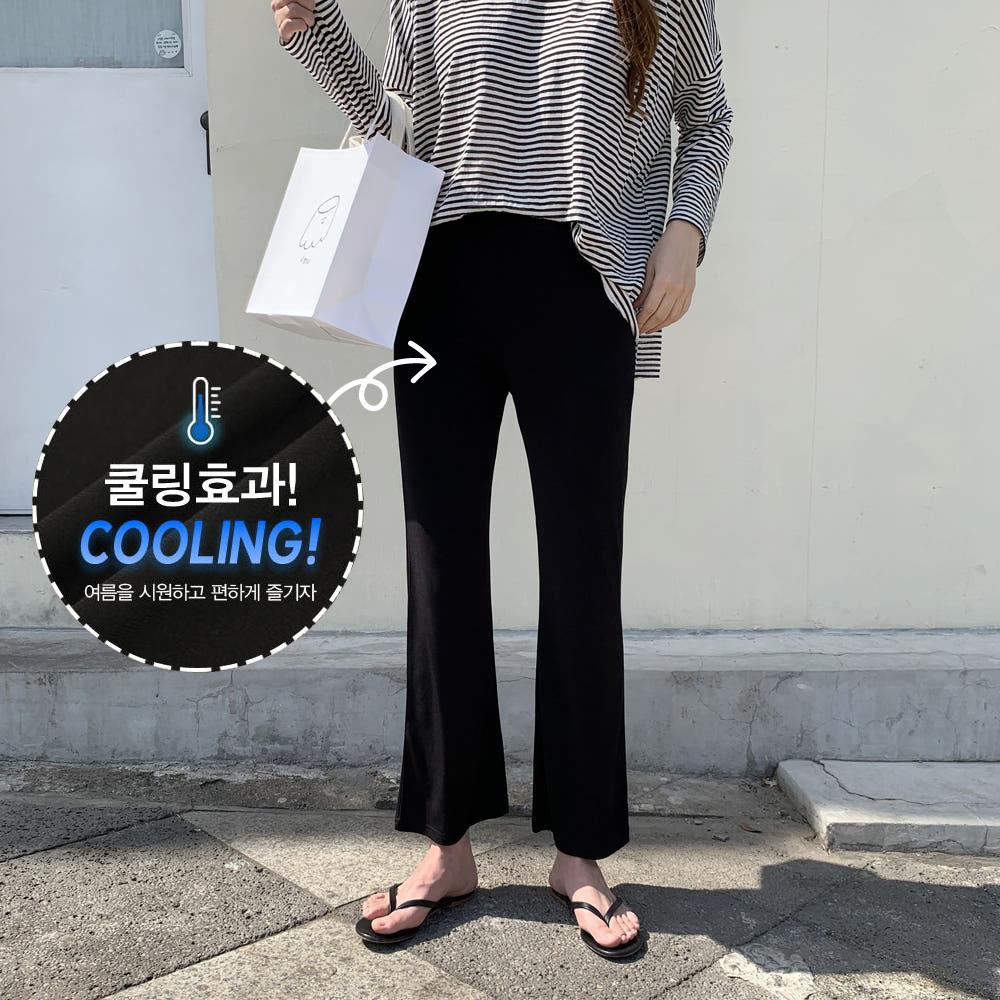 サラサラ クーリング ベルボトム バンド付きパンツ ハイウエスト セミ ブーツカットスラックス レディース 夏パンツ クール 低身長女子パンツ ビッグサイズ