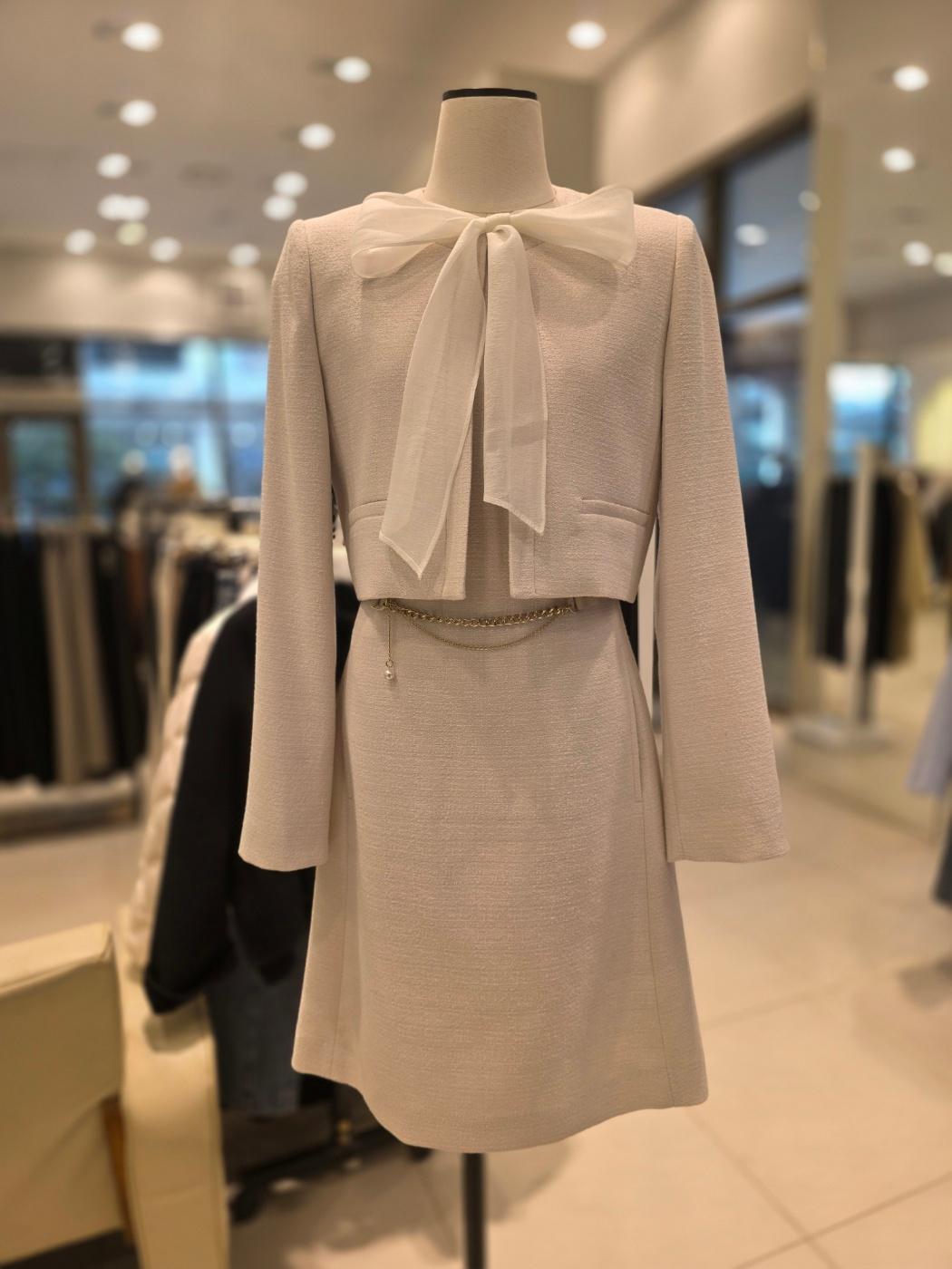 ZOOC 주크 リボンポイント セットアップ ワンピース V261PSE902