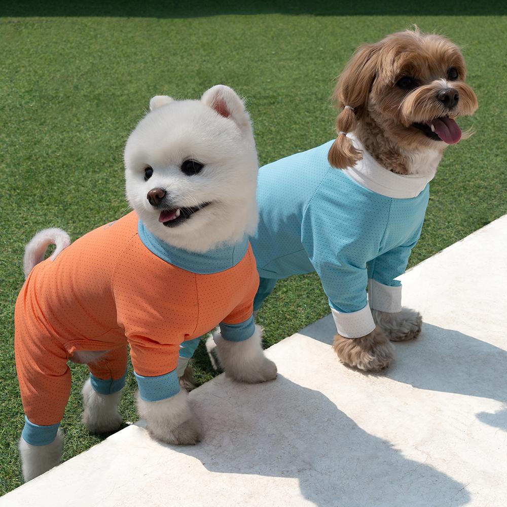 犬用 虫除け 夏服 大型犬 ダニ クーリングスーツ オールインワン ディープコーラル 2XL