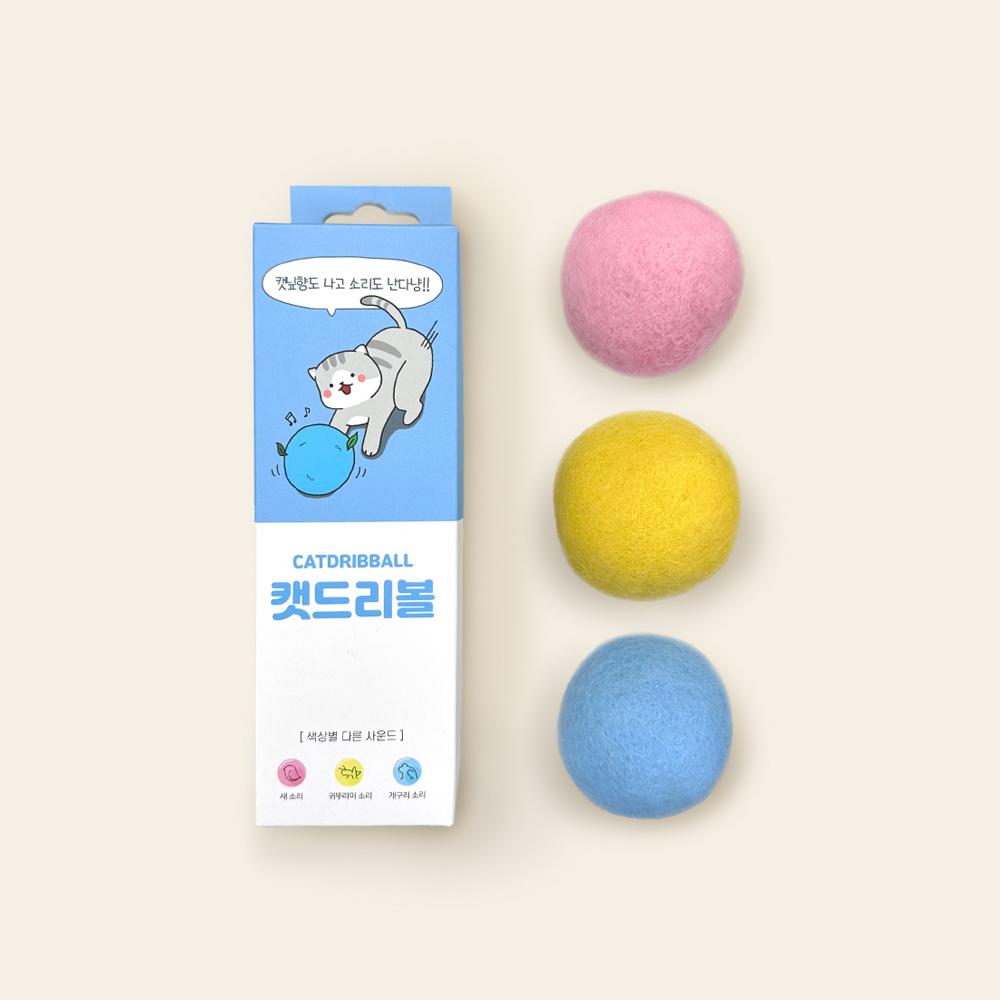 ペットケア 猫用おもちゃ ウールボール キャットニップボール キャットドリブルボール 3個入