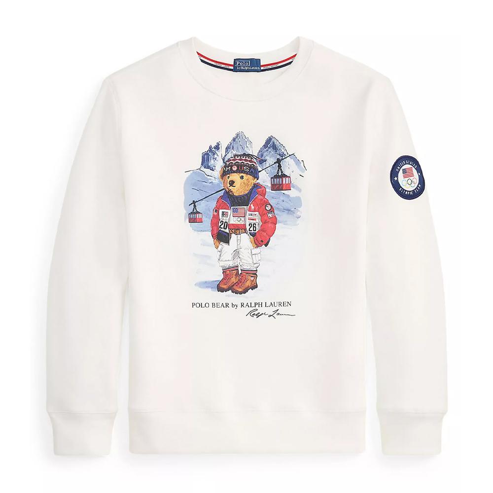 ポロ ラルフローレン ボーイズ クマ トレーナー Team USA ベア Tシャツ ホワイト レディース トップス