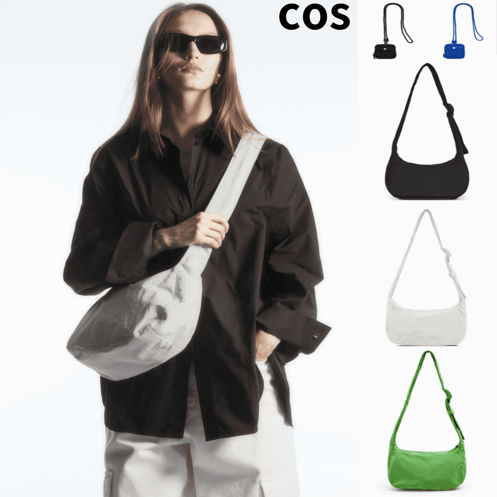 [国内当日出荷] COS コス ナイロン サドルバッグ クロスボディバッグ ポーチ ブラック ストーン