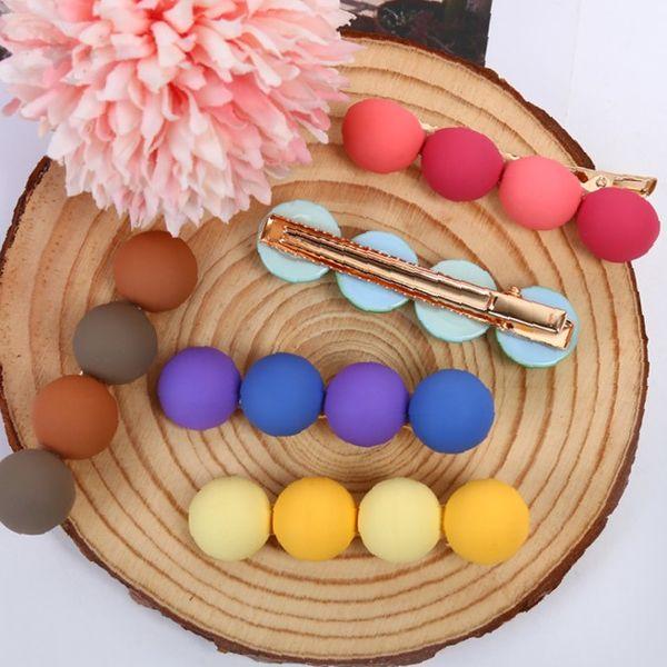 半月型 カラービーズ ヘアクリップ レディース ヘアピン 前髪固定 ヘアアクセサリー デイリールック ポイント