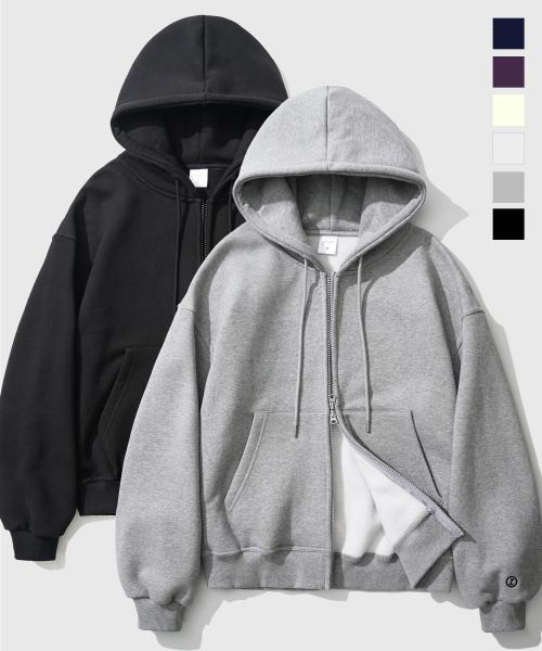 [JEMUT] [2PACK] ロック オーバーフィット 2WAY 裏起毛 フーディー ジップアップ 6種 2PACK YHHD2462 5003557472