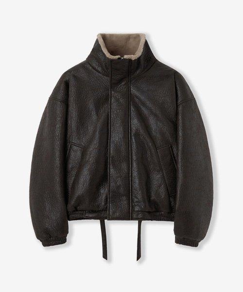 [V2] 70263 ヴィンテージコーティング ムートンジャケット_ブラウン 5006048632