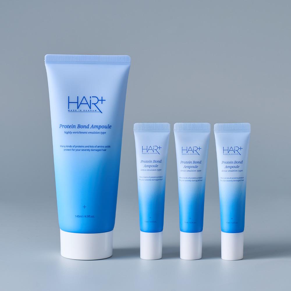 헤어플러스 단백질 본드 앰플 노워시 트리트먼트 145ml+15mlX3개 바르는 극손상 헤어팩 헤어영양제 클리닉