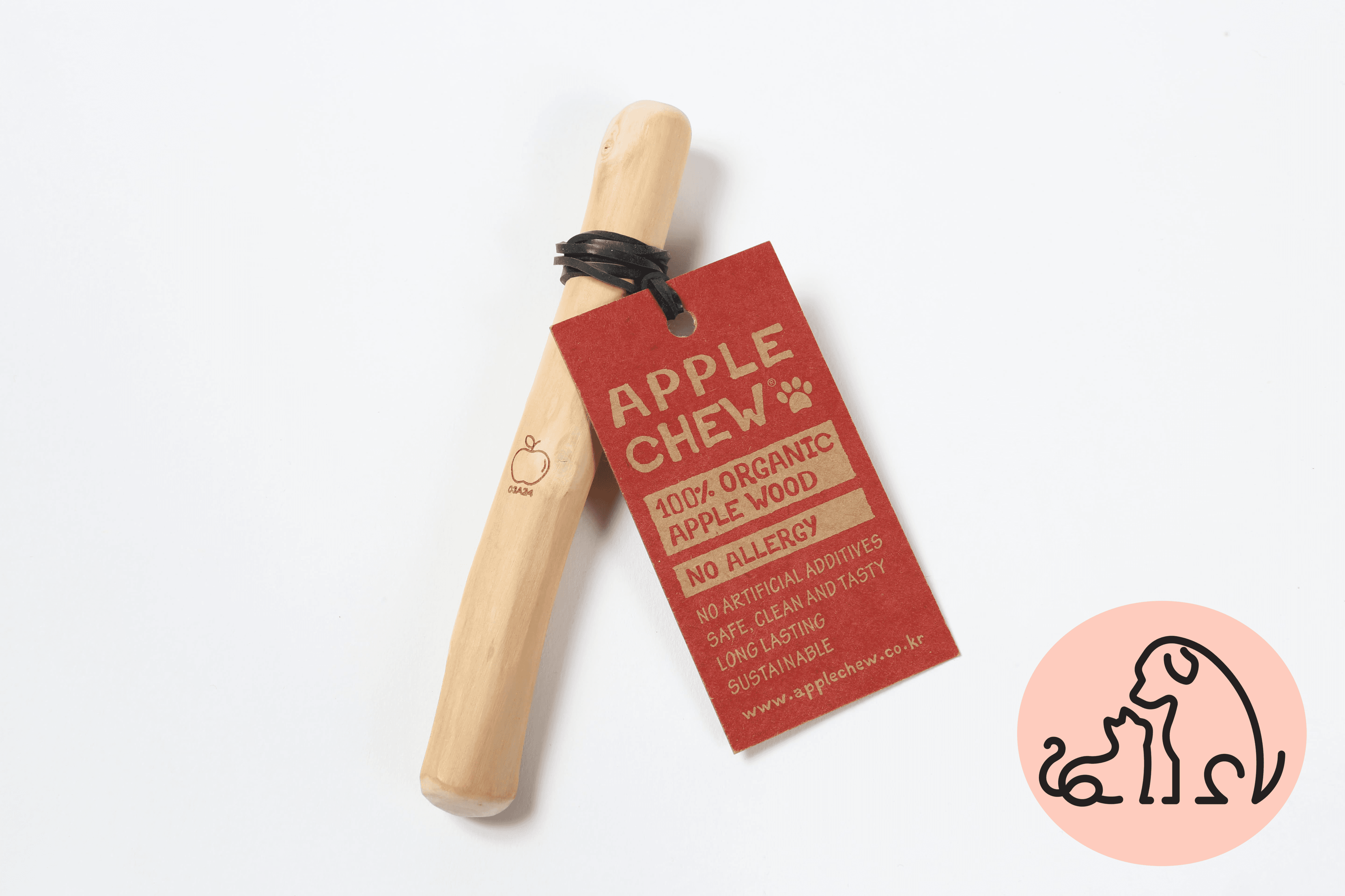 100%オーガニック りんごの木 アップルチュー 犬用ウッドスティック 歯固めトイ XXS