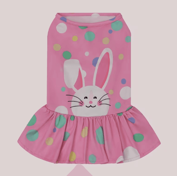 Newdays うさぎ柄 夏ワンピース フリル犬服