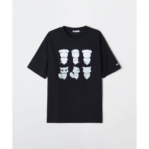 SPAO グラフィックTシャツ ブラック SPRLG25U09