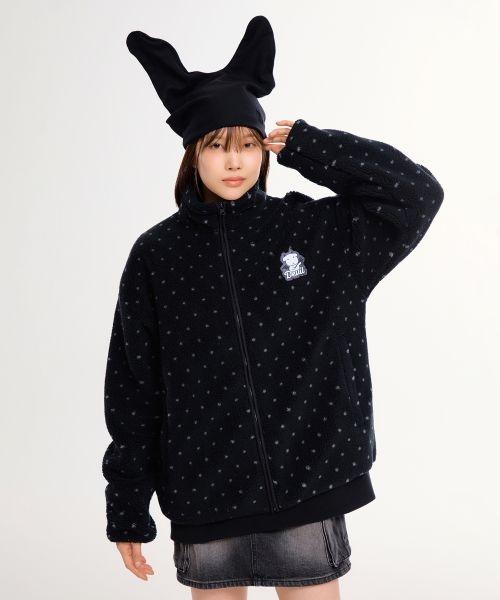 SPAO 가나디 天使と悪魔 덤블 フリース ブラック SPFZF4VU02