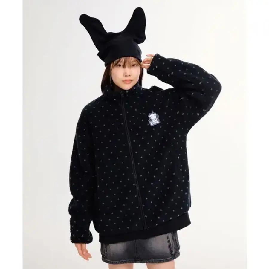 SPAO 가나디 天使と悪魔 덤블 フリース ブラック SPFZF4VU02