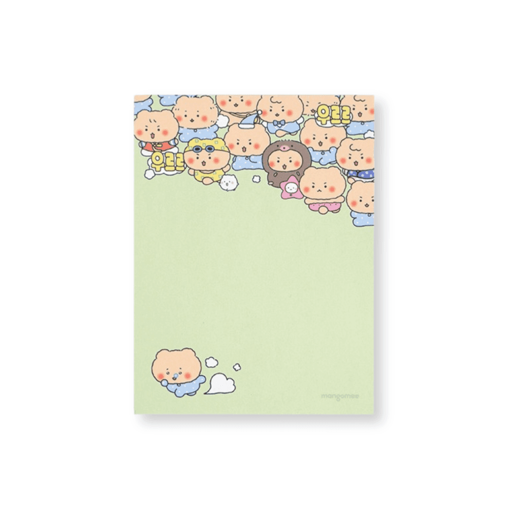 망그러진곰 망곰이 直角 연두 非接着 떡메모지 100枚 1個