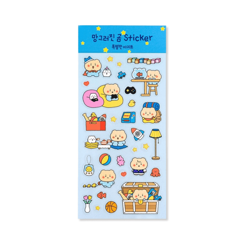 망그러진곰 ステッカー 망곰이 アジト ダイアリーデコレーション ステッカー グッズ