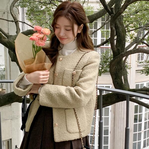 [自社制作] (MADE) Melsha ブークレ ツイードジャケット jk2531