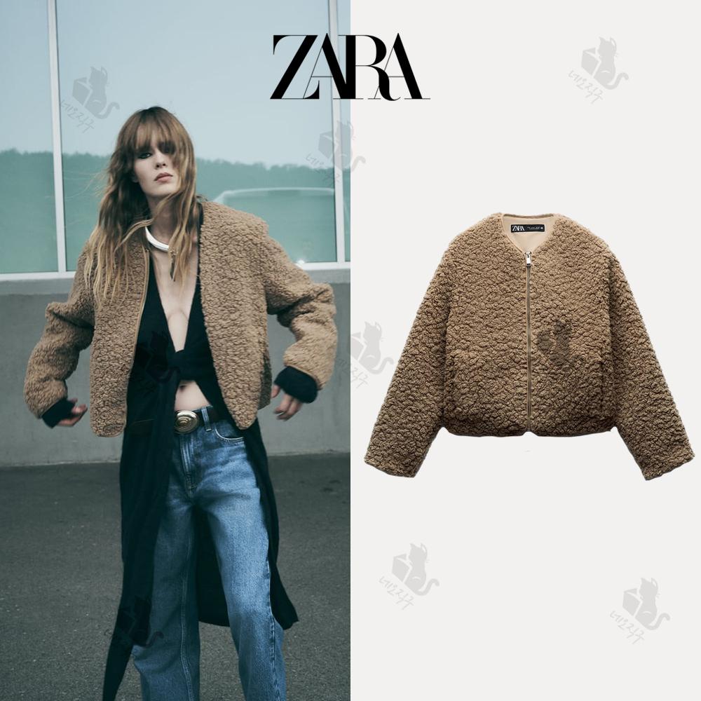 ZARA ザラ レディース シアリング フリース クロップド ショート ジャンパー ジャケット