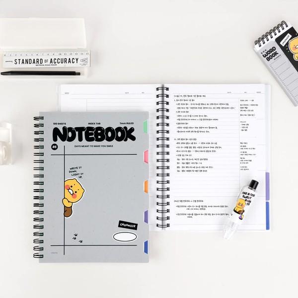 カカオフレンズ モノトーン PPカバー システム スプリングノート B5 インデックスノート 105枚 チュンシキ