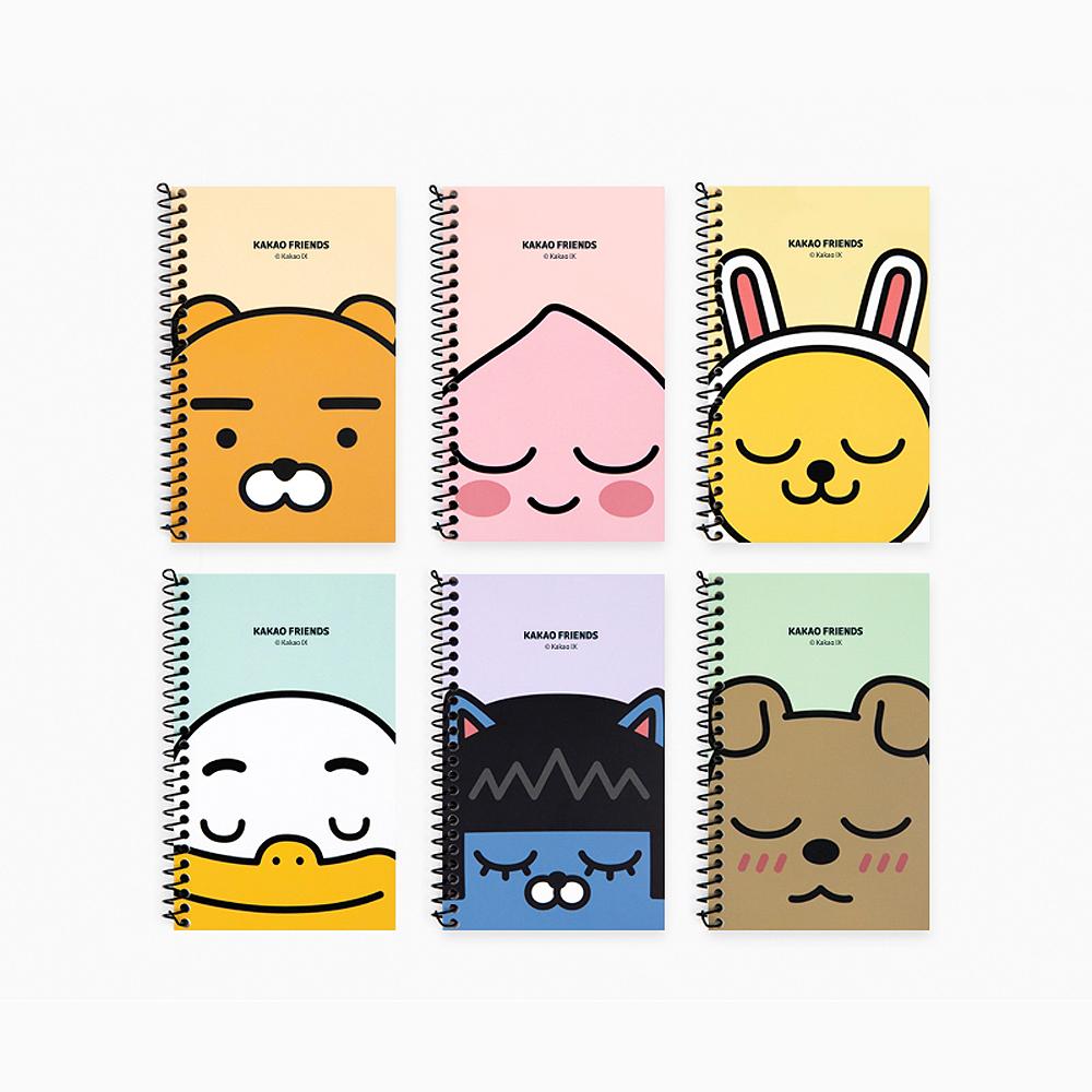 カ카오フレンズ カカオ ワンリング 左綴じ手帳 70x120mm 携帯用ミニサイズ