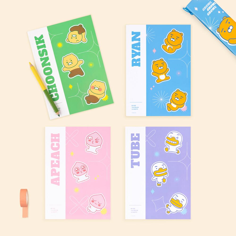 カ카오フレンズ ビビッド 新学期 製本ノート 10個 1セット