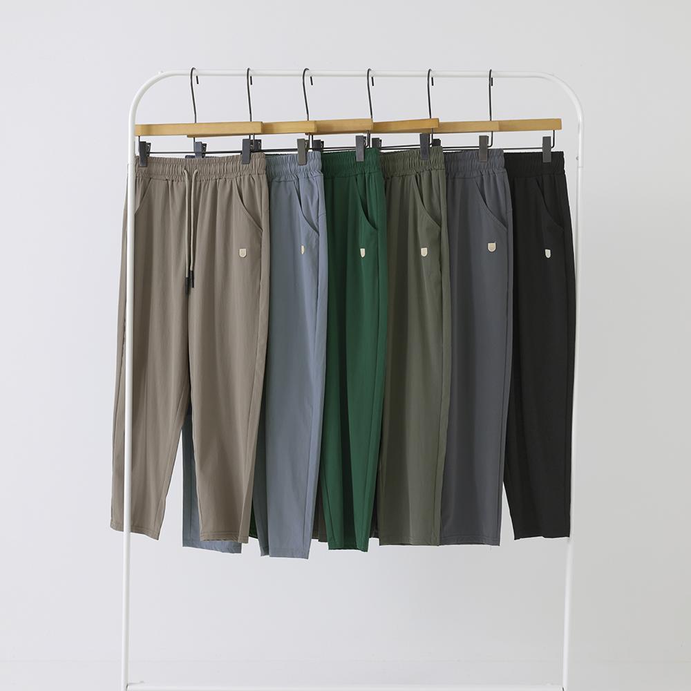 夏 レディース 涼しい クール スパン ジョガーパンツ 冷蔵庫 バンディング 裾ゴム ゆったり快適 冷感 배기(ゆったり) 8分丈 パンツ