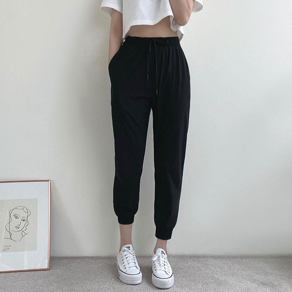 夏 ジョーカーパンツ バンディング スパン アイス クール ジョガーパンツ 찰랑(さらさら) 冷蔵庫パンツ ビッグサイズ