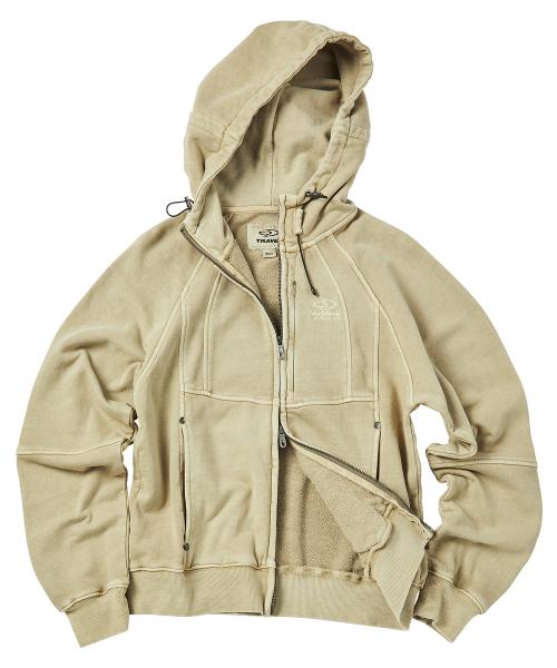 [トラベル] スミス ピグメント フード ジップアップ ジャケット ハニカム ベージュ TRTHAAHZ13UE4