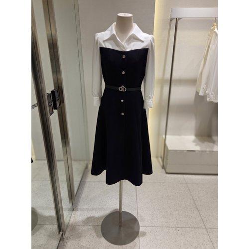 SOUP ビスチェ 配色 フレア ベルテッドワンピース SC3OPM3