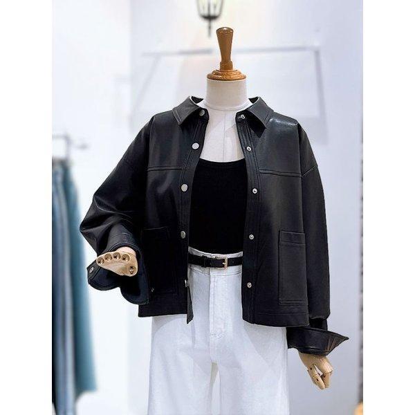 レコブ (RECOVE) クロップ レザージャケット LG61F3JK510X