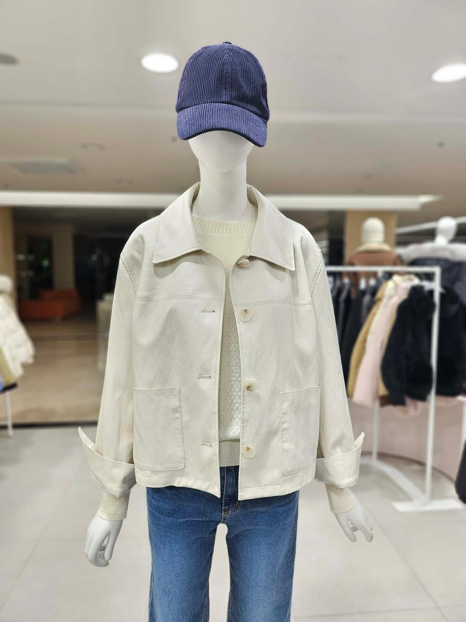 オリーブ・デ・オリーブ (OLIVE DES OLIVE) アウトポケット カラージャケット フェイクレザー ジャケット YY6SJD06