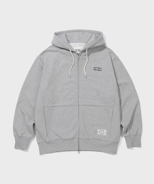 スモール ロゴ刺繍 フーディー ジップアップ [メランジグレー] NTDOS622MG