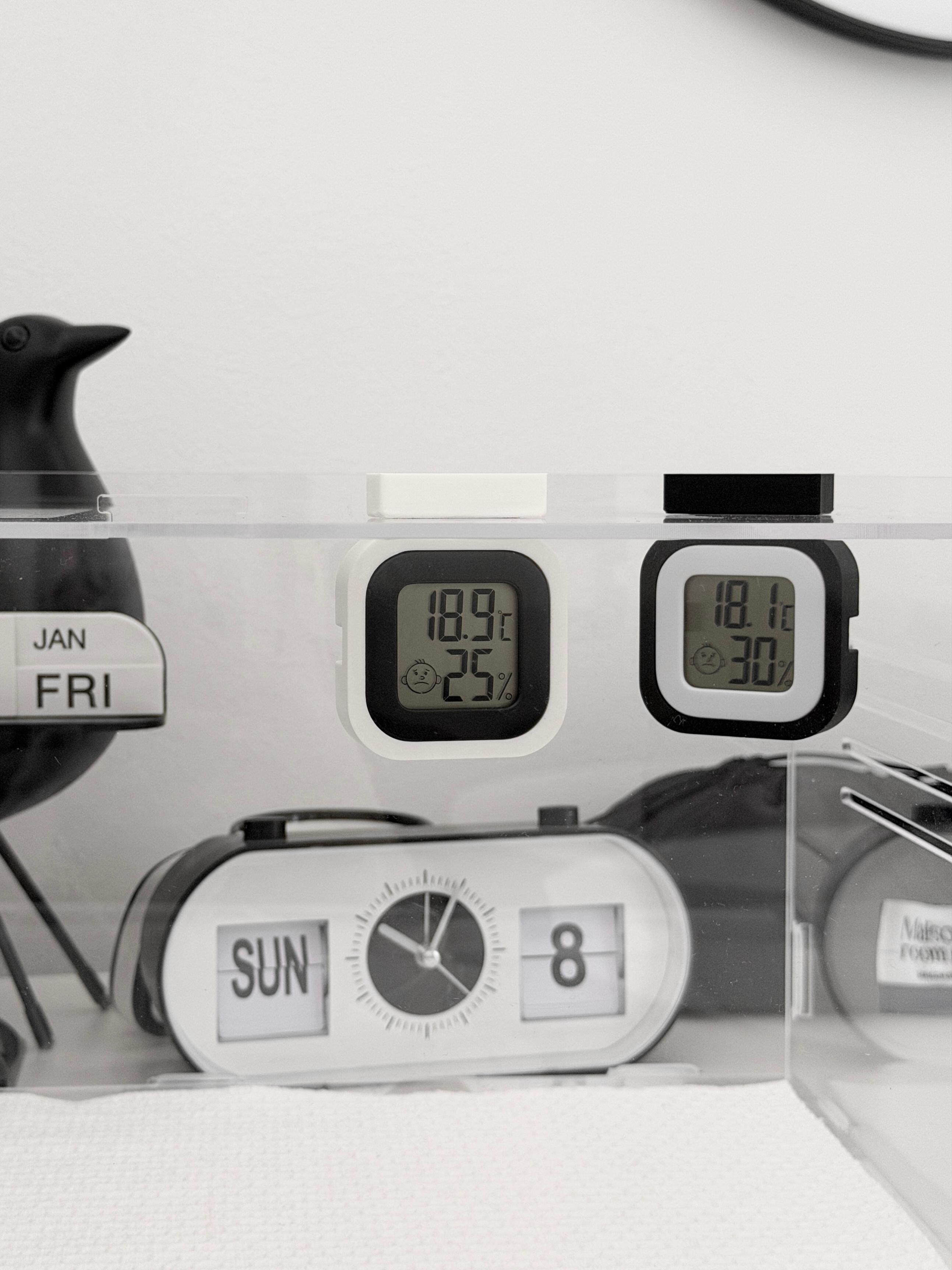 マグネット式温湿度計 スタンド (2color) クレスティッドゲッコー トカゲ飼育ケージ 飼育ケージ装飾 爬虫類用品