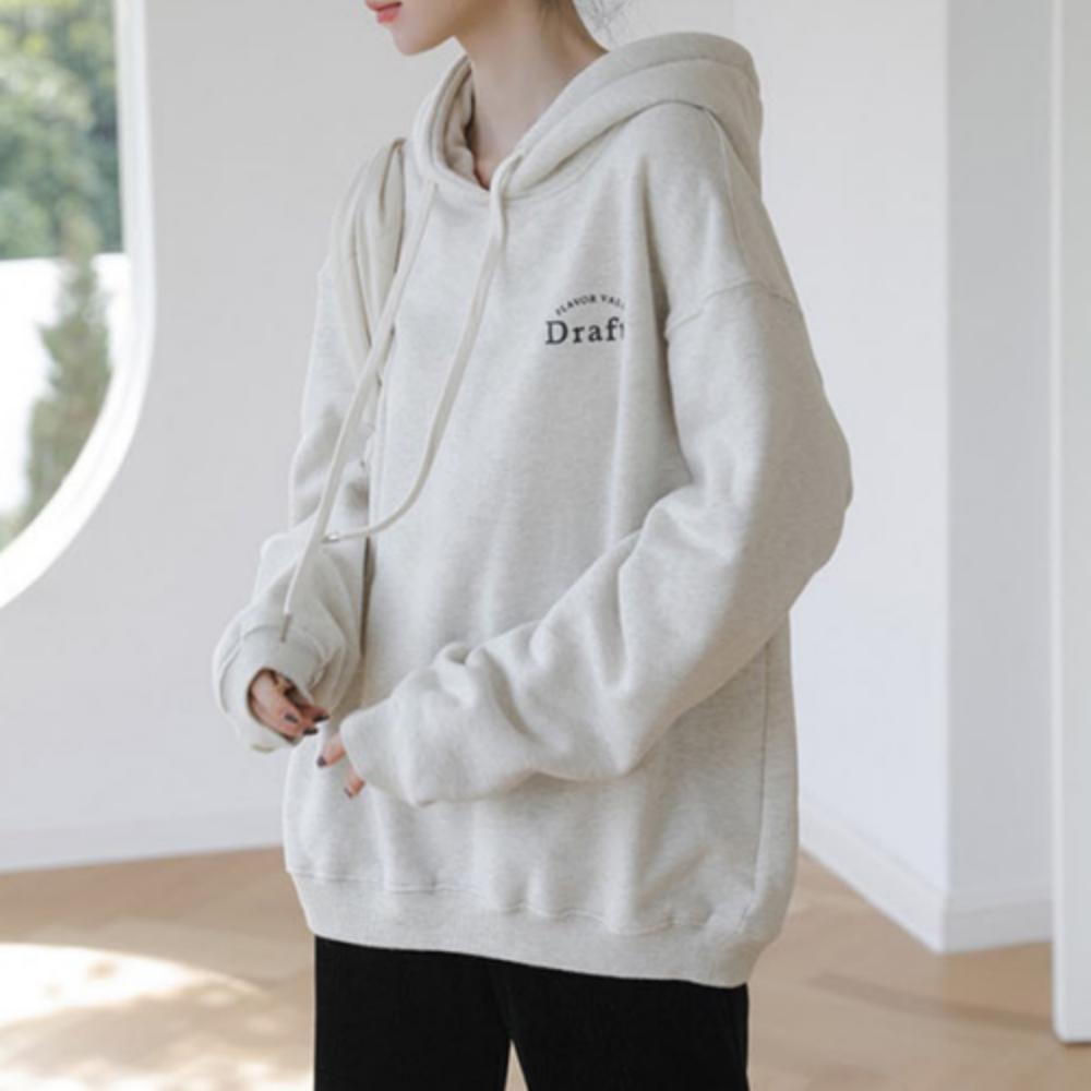 裏起毛 オーバーフィット フード付きTシャツ トレーナー 冬 カジュアル レディース トップス