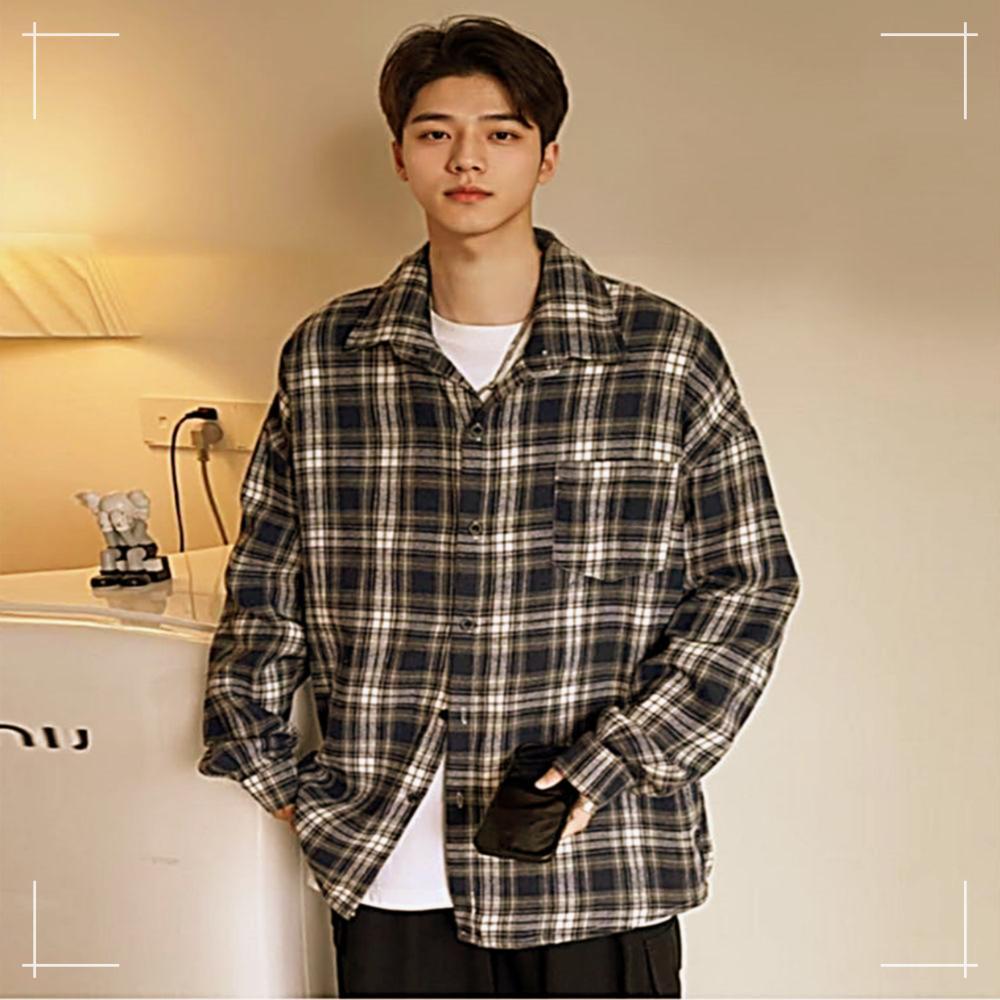 カジュアル チェックシャツ モダン チェックシャツ メンズ デートルック 秋 BWFFZSZS