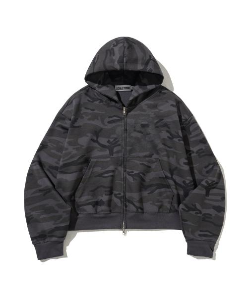 [SKULLYWEAR] 88 クロップ フーデッドジップアップ [カモ] 25FW-MHDZP01