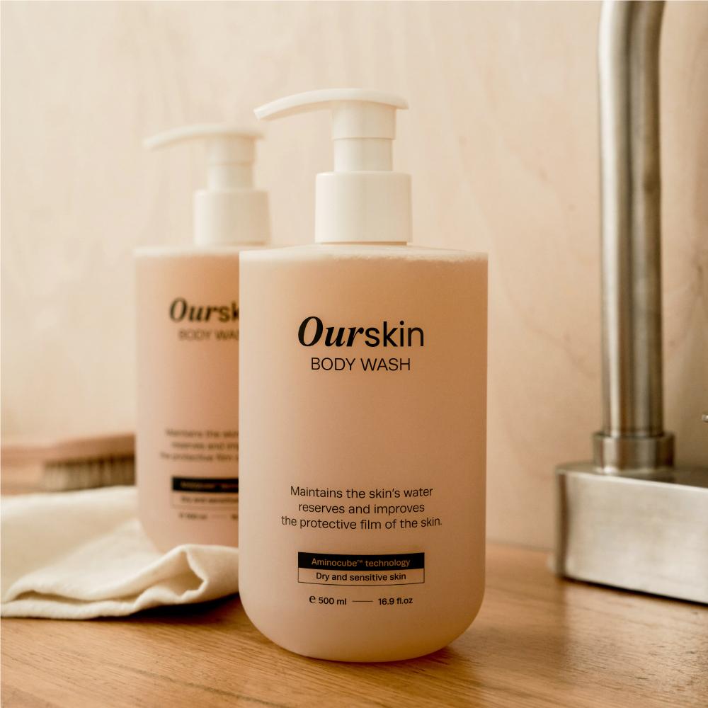 1+1 OURSKIN (아워스킨) MONDIES (몽디에스) ファミリー保湿 背中ニキビ 角質除去 ボディウォッシュ 500ml